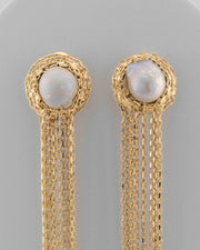 Handcrafted in Tuscany, the Marri Cortona Medusa Earrings blend natural white-grey pearls and 18k gold threads in a luminous, sea-inspired Made in Italy design.