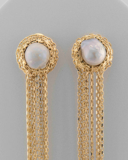 'Medusa' earrings with pearl