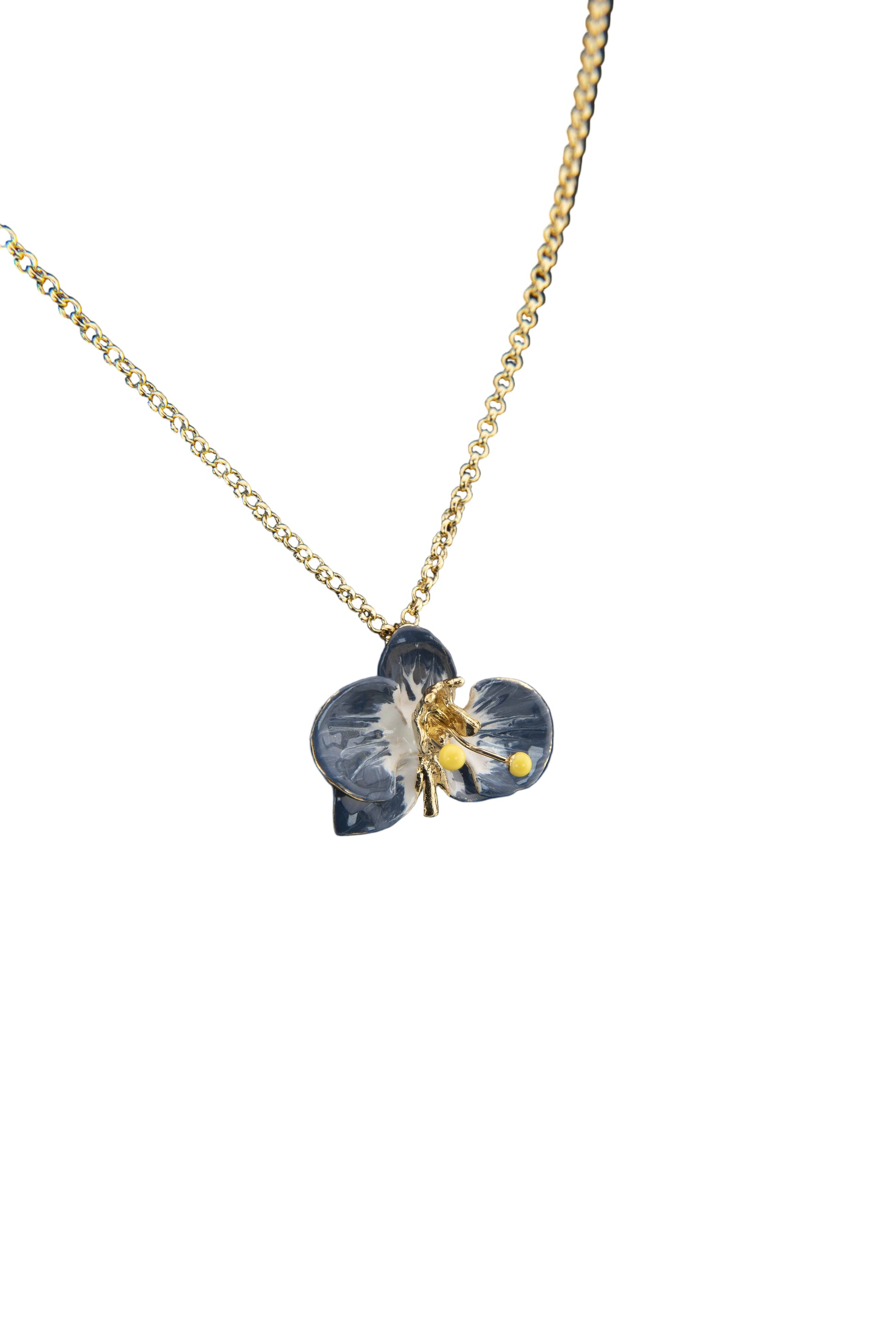 Handcrafted in Tuscany, the Marri Cortona Orchidea Necklace in 18k gold bronze captures the orchid’s grace — elegant, hand-enameled, and timelessly Italian.