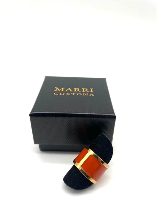 Orange enamel ring