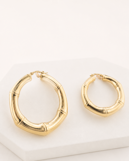 Pendientes de bambú redondos talla M