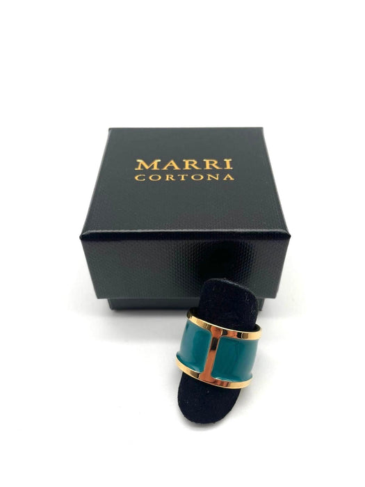 'Petroleum' enamel ring