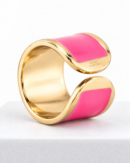 Anillo de esmalte 'Rosa Valentino'