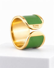 "Pistachio" enamel ring
