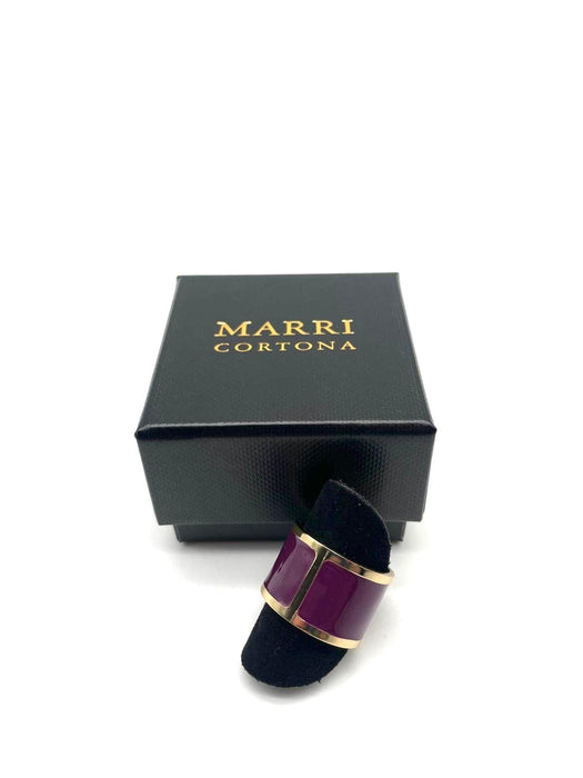 'Plum' enamel ring