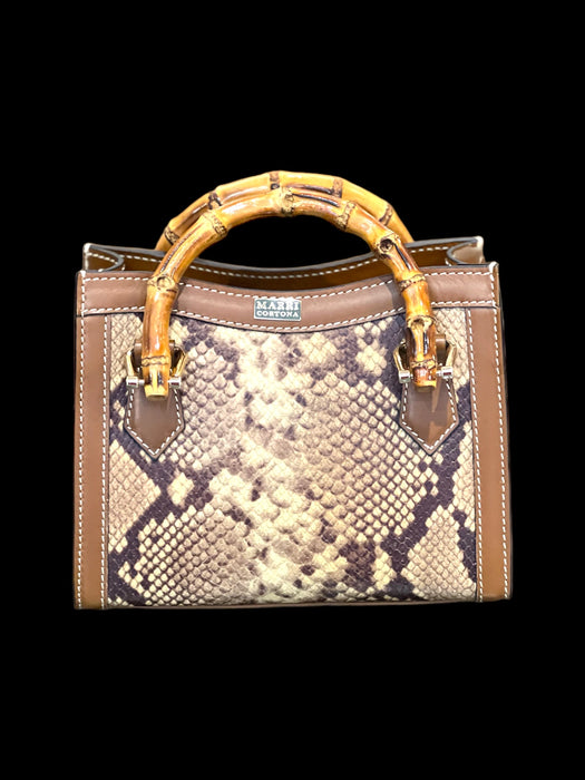 Artemisia bag in beige leather with python print