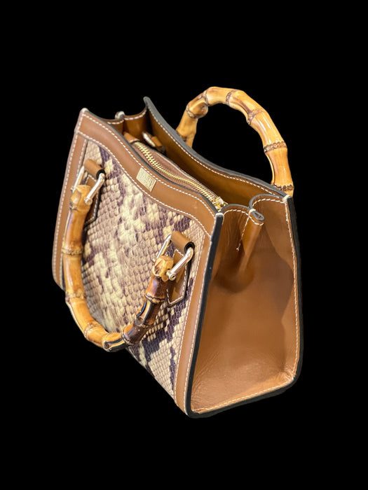 Artemisia bag in beige leather with python print