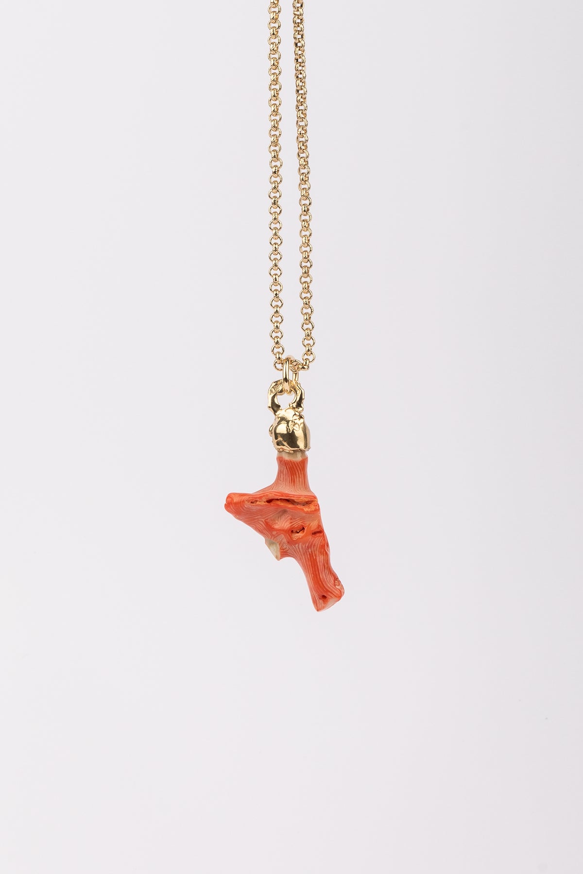 Medusa pendant necklace with coral size S