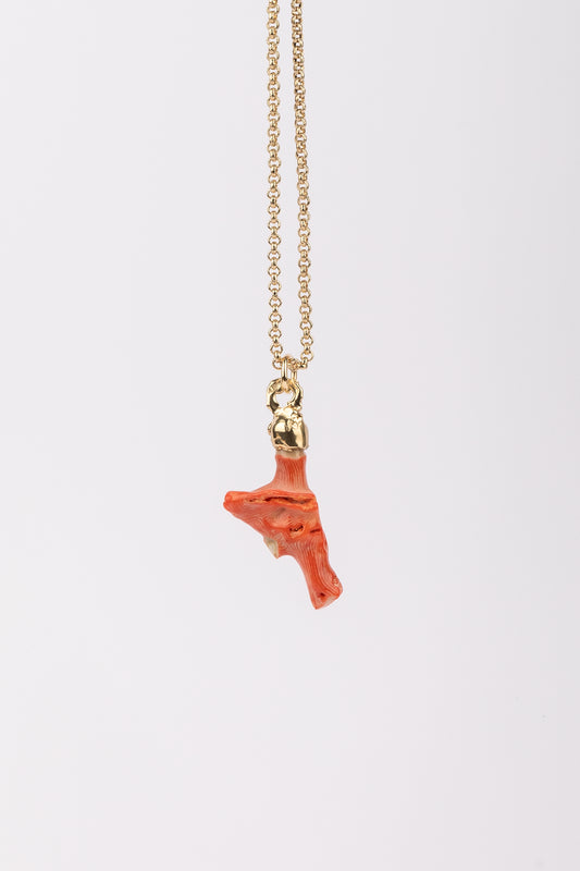 Collana ciondolo Medusa  con Corallo misura S