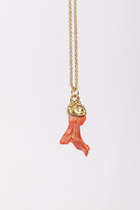 Medusa pendant necklace with coral size S