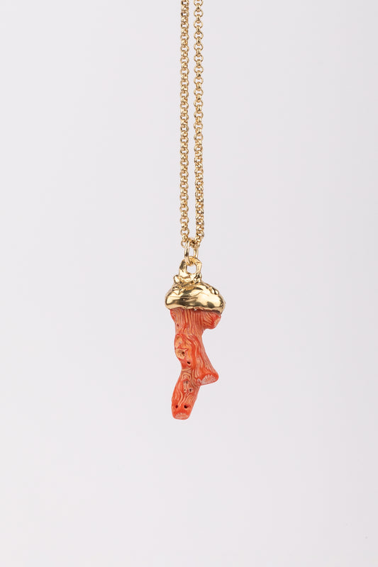 Collana ciondolo Medusa  con Corallo misura S