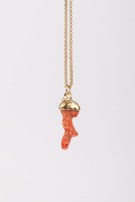 Medusa pendant necklace with coral size S