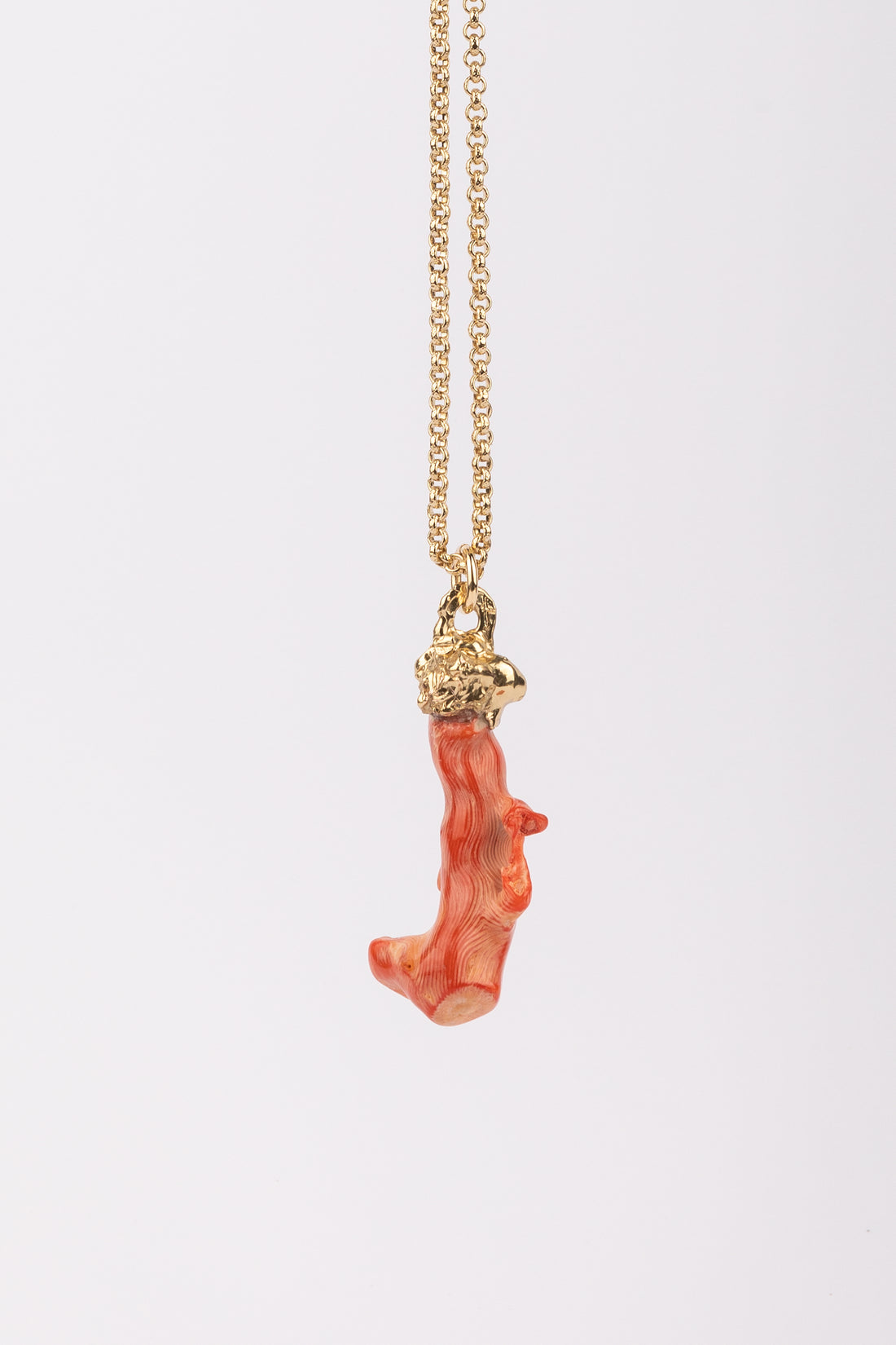 Collar colgante Medusa con Coral talla S
