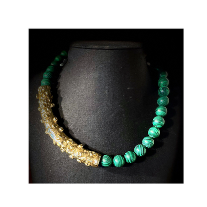 Collana Octopus con malachite