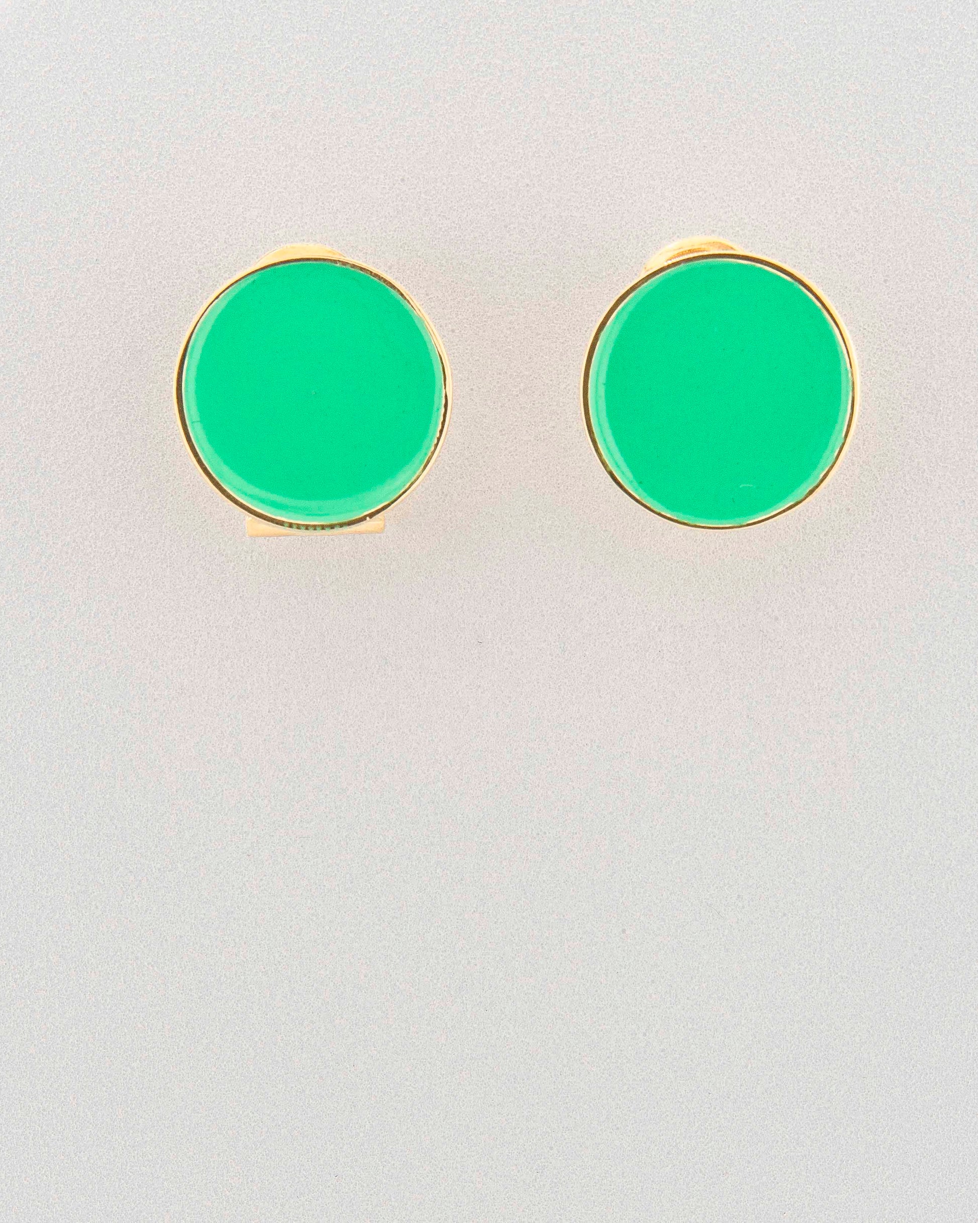 Handcrafted in Tuscany, the MarriCortona Smalto Earrings in 18k gold bronze with hand-painted enamel reflect Italian artistry, color, and timeless elegance.