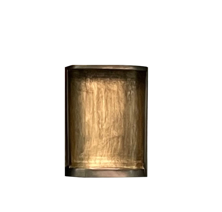 Wall candle holder in antique zinc finish metal, gold leaf interior