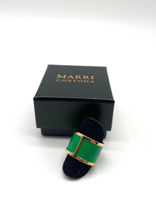 'Aloe Green' enamel ring