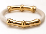 Bracciale Bamboo  in pelle  color Latte