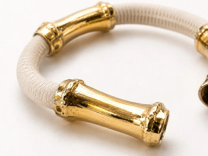 Bracciale Bamboo  in pelle  color Latte