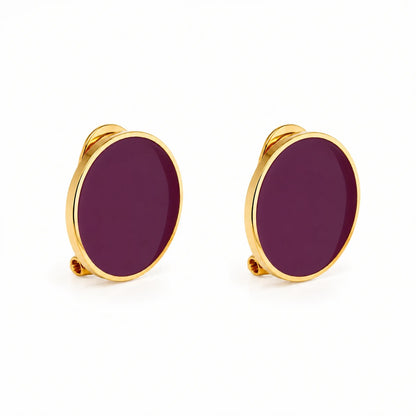 Pendientes esmaltados ciruela