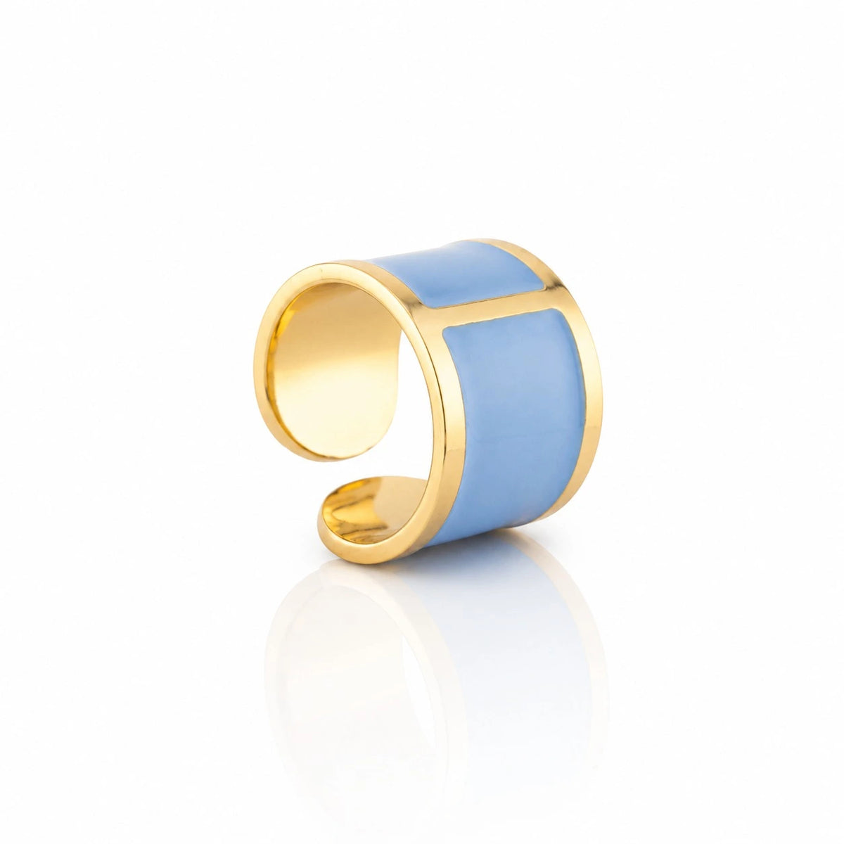 Anillo de esmalte 'Celeste Pastel'