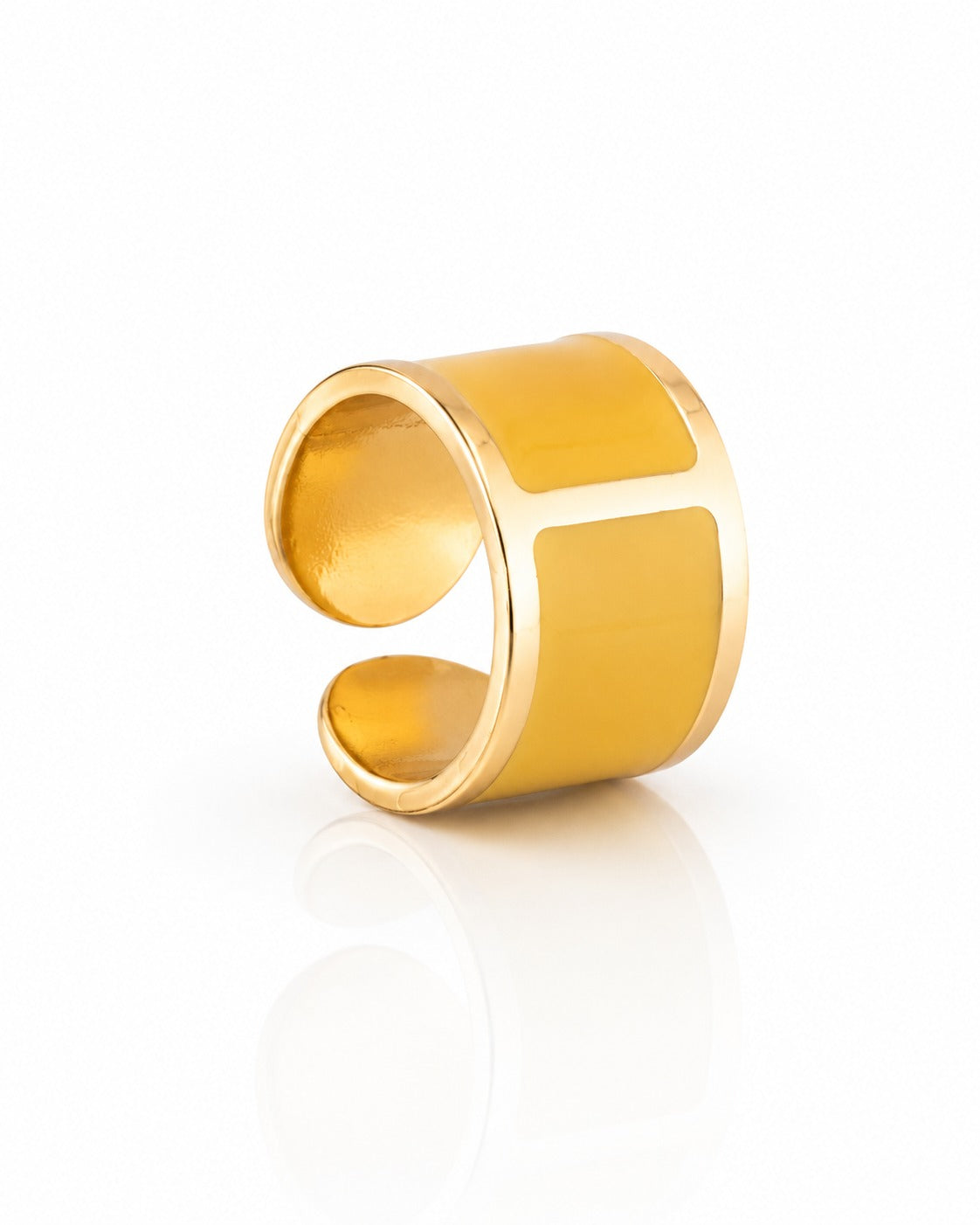 Anello smalto 'Giallo Zafferano'