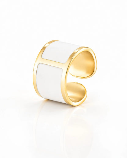 Anillo esmalte 'Leche'