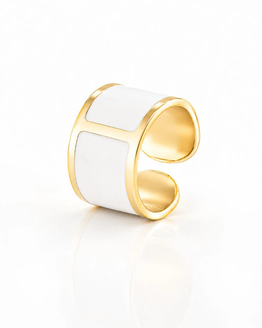 'Milk' Enamel Ring