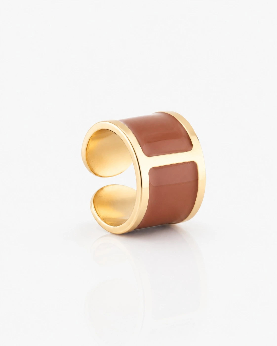 Anillo de esmalte 'Cognac'