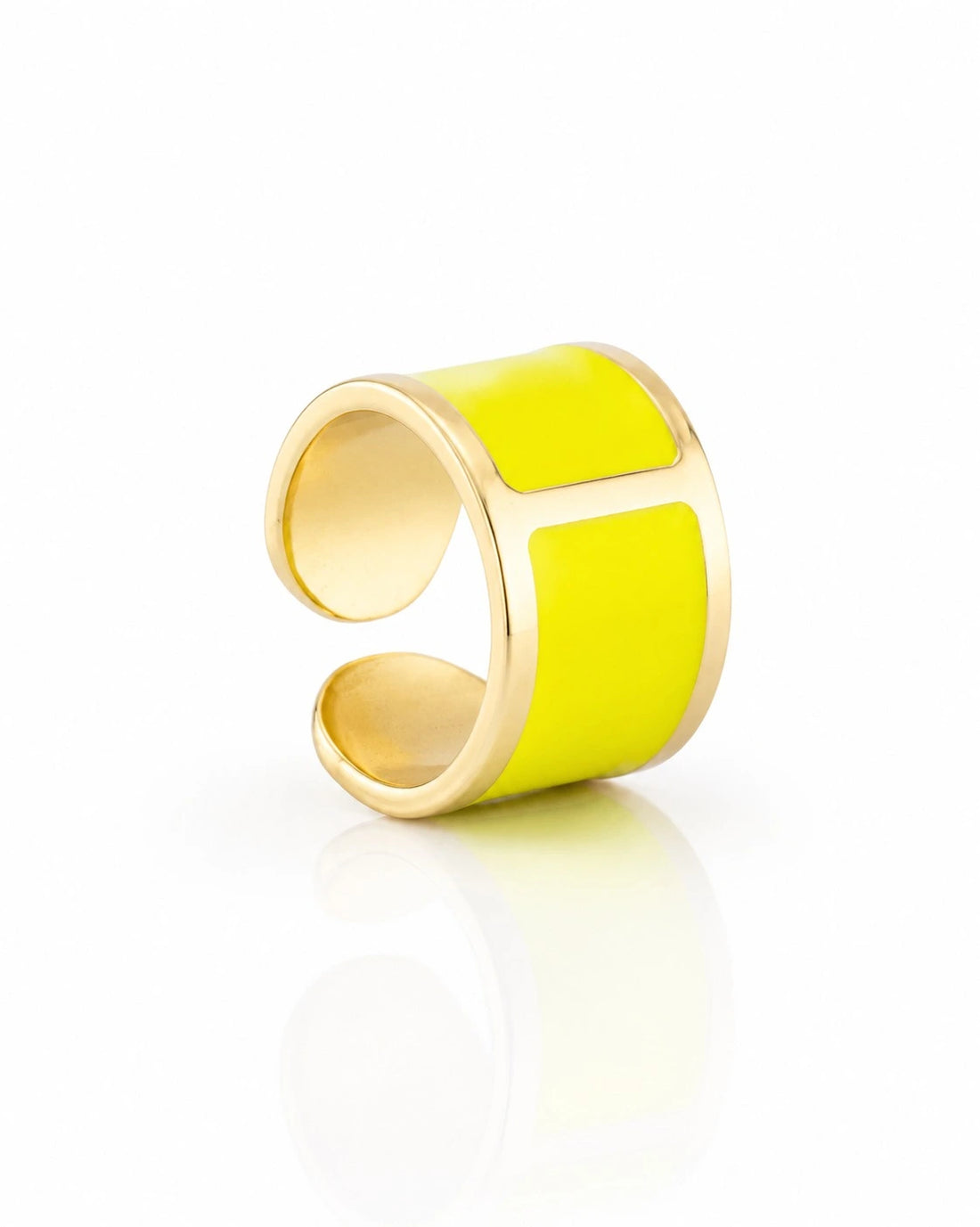 Anillo de esmalte "Amarillo Marcador"