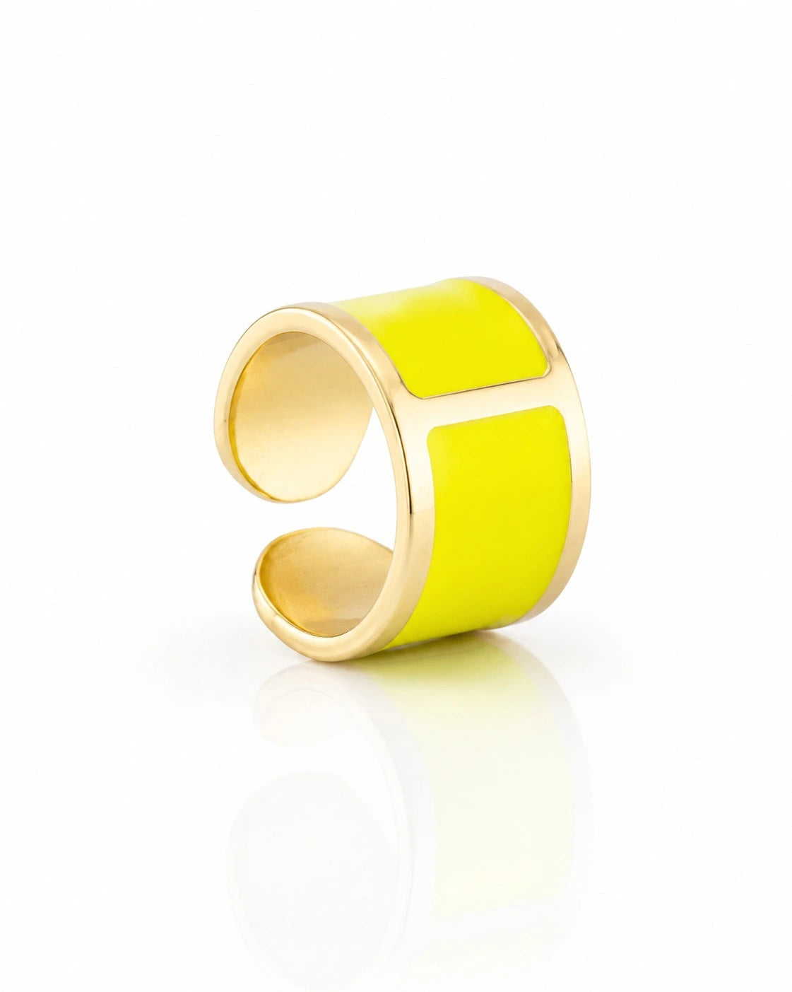 Anillo de esmalte "Amarillo Marcador"