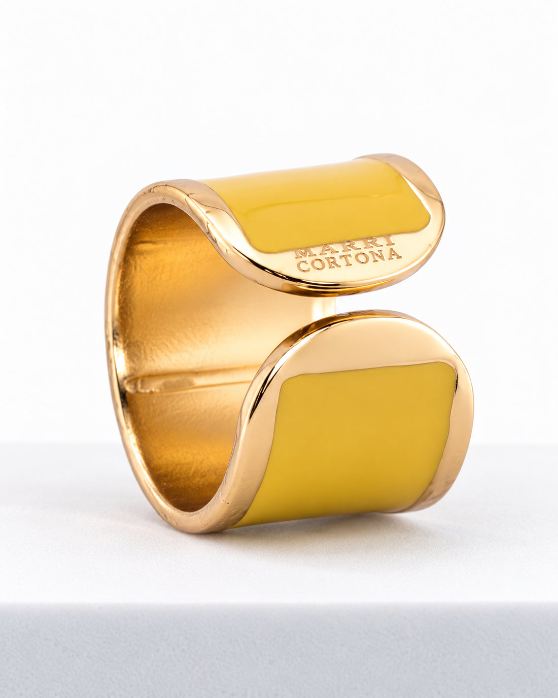Anello smalto Giallo Zafferano