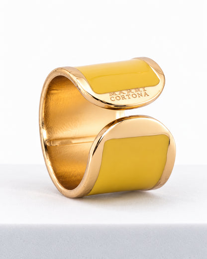 Anello smalto Giallo Zafferano