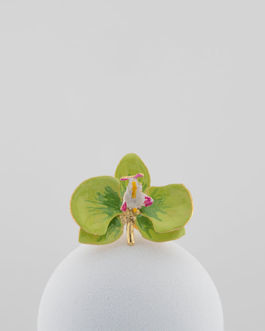 Handcrafted in Tuscany, the Marri Cortona Orchidea Ring in 18k gold bronze captures the orchid’s grace — unique, hand-enameled, and timelessly elegant.