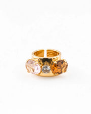 Anillo de cristal 'Trilogy' champán y albaricoque