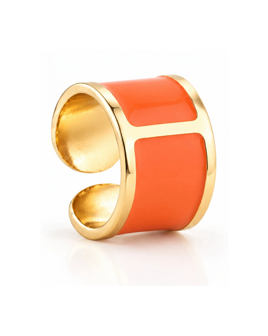 Anello smalto Arancio