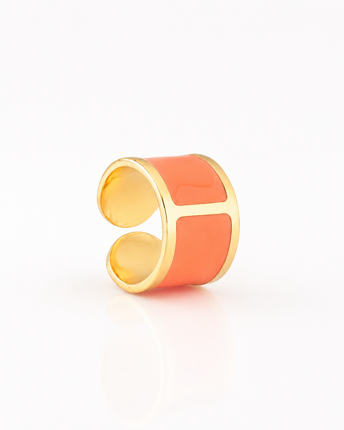 Anillo esmaltado 'Naranja Coral'