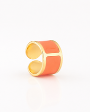 Anillo esmaltado 'Naranja Coral'