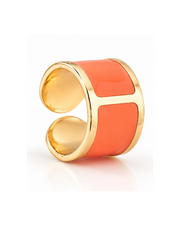 'Coral Orange' Enamel Ring