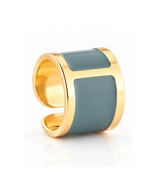 Anello smalto Azzurro Polvere