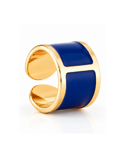"Blue China" enamel ring