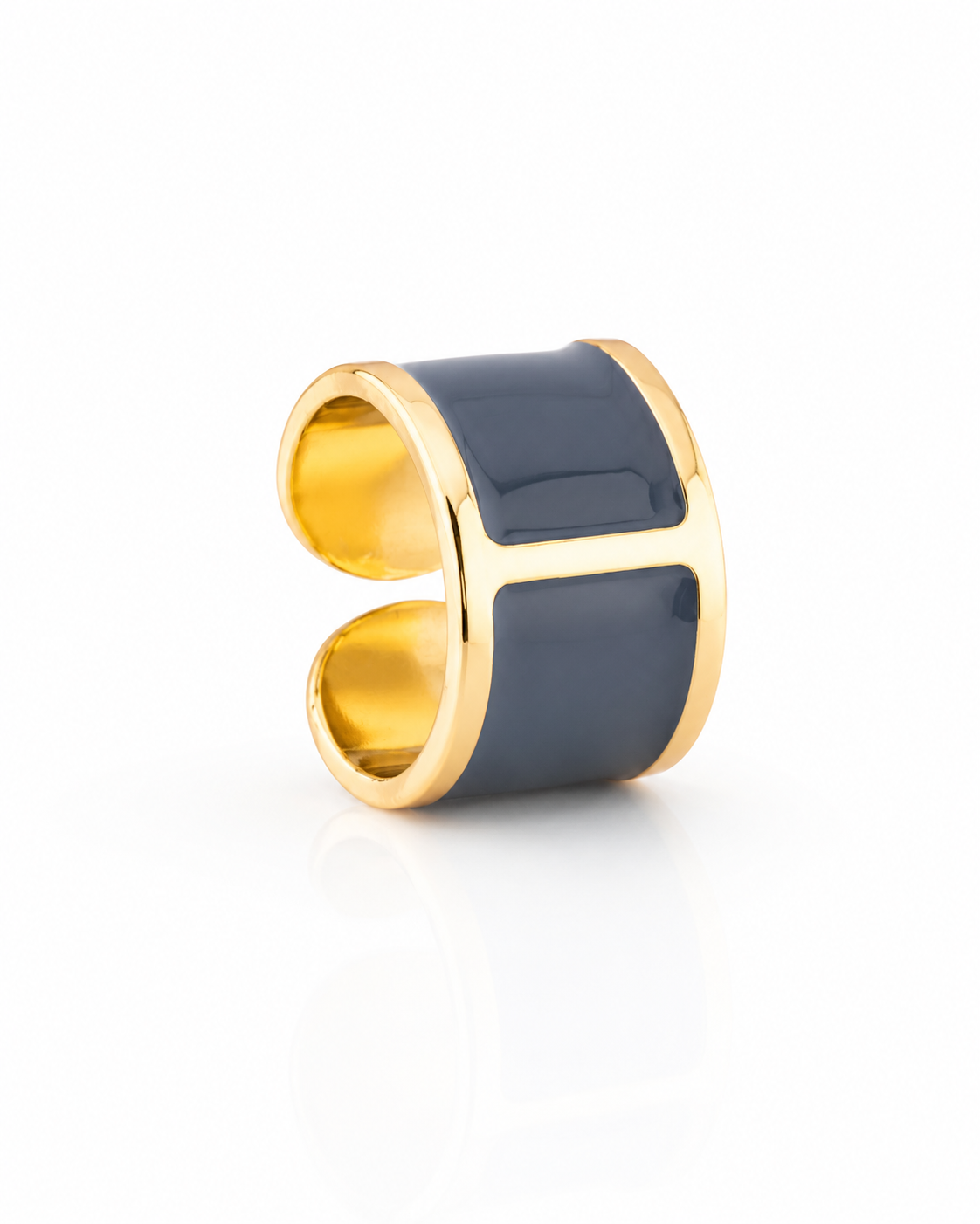 Anillo esmaltado 'Azul de Prusia'