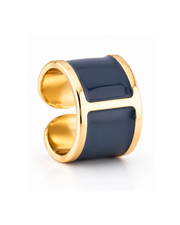 Prussian Blue Enamel Ring