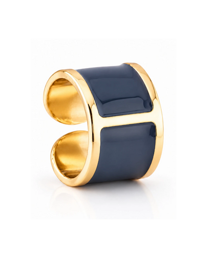 Prussian Blue Enamel Ring