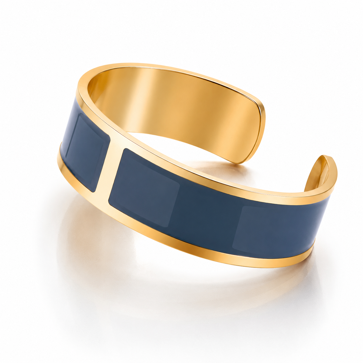 Pulsera Esmalte M 15 mm 'Azul de Prusia'