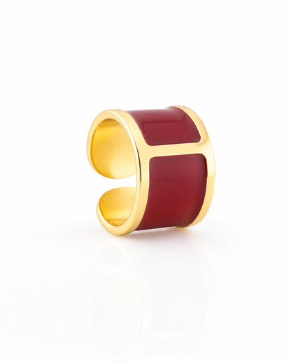 Anillo de esmalte 'Borgoña'