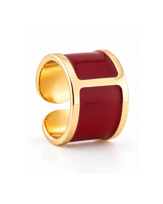 Anello smalto Borgogna