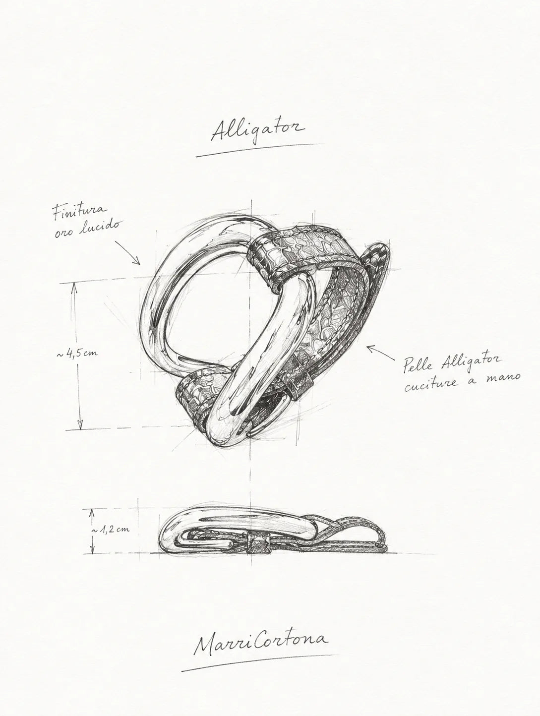 Bracciale Alligator  'Cuoio'