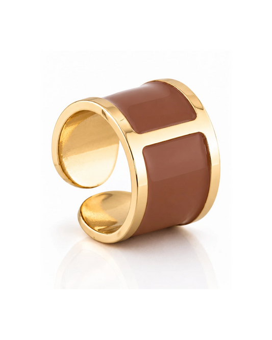 Anello smalto Caffellatte