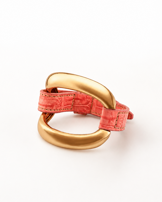 Brazalete de aligátor 'Rosa caramelo'